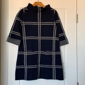 Anthropologie MOTH sweater in navywhite windowpane